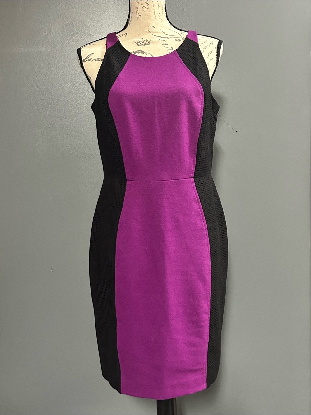 Worthington Purple Black Colorblock Sheath Dress
